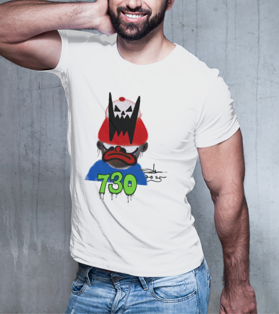 Slawn X Asspizza 730 Masked Character With Red Hat T-Shirt
