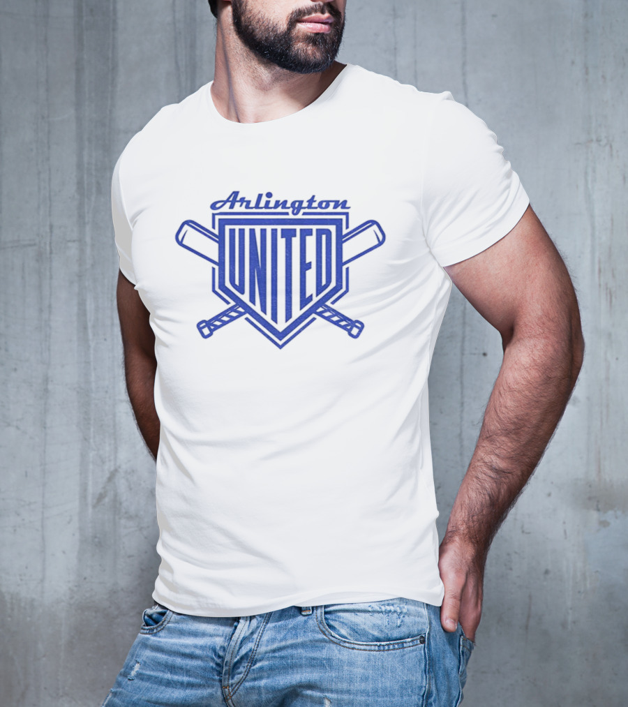 Arlington United Baseball Full Chest Crossed Bats Home Plate T-Shirt