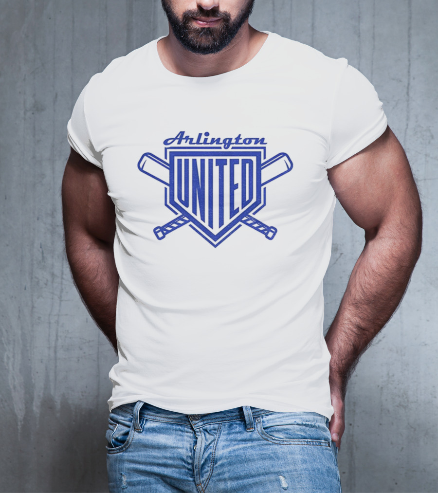 Arlington United Baseball Full Chest Crossed Bats Home Plate T-Shirt