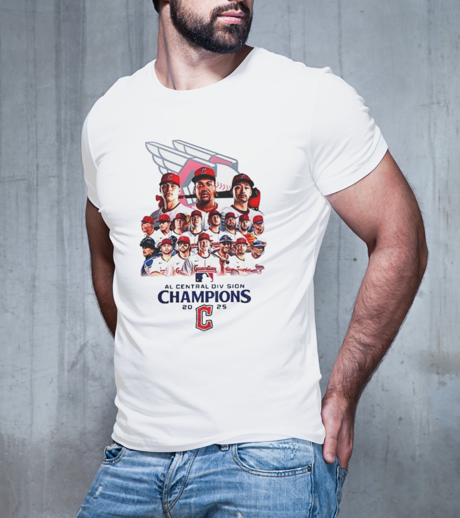 Cleveland Guardians 2025 AL Central Division Champions MLB Postseason T-Shirt