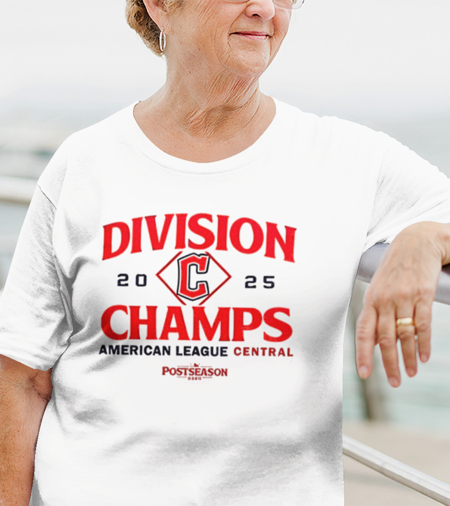 Cleveland Guardians 2025 American League Central Division Champs Postseason T-Shirt