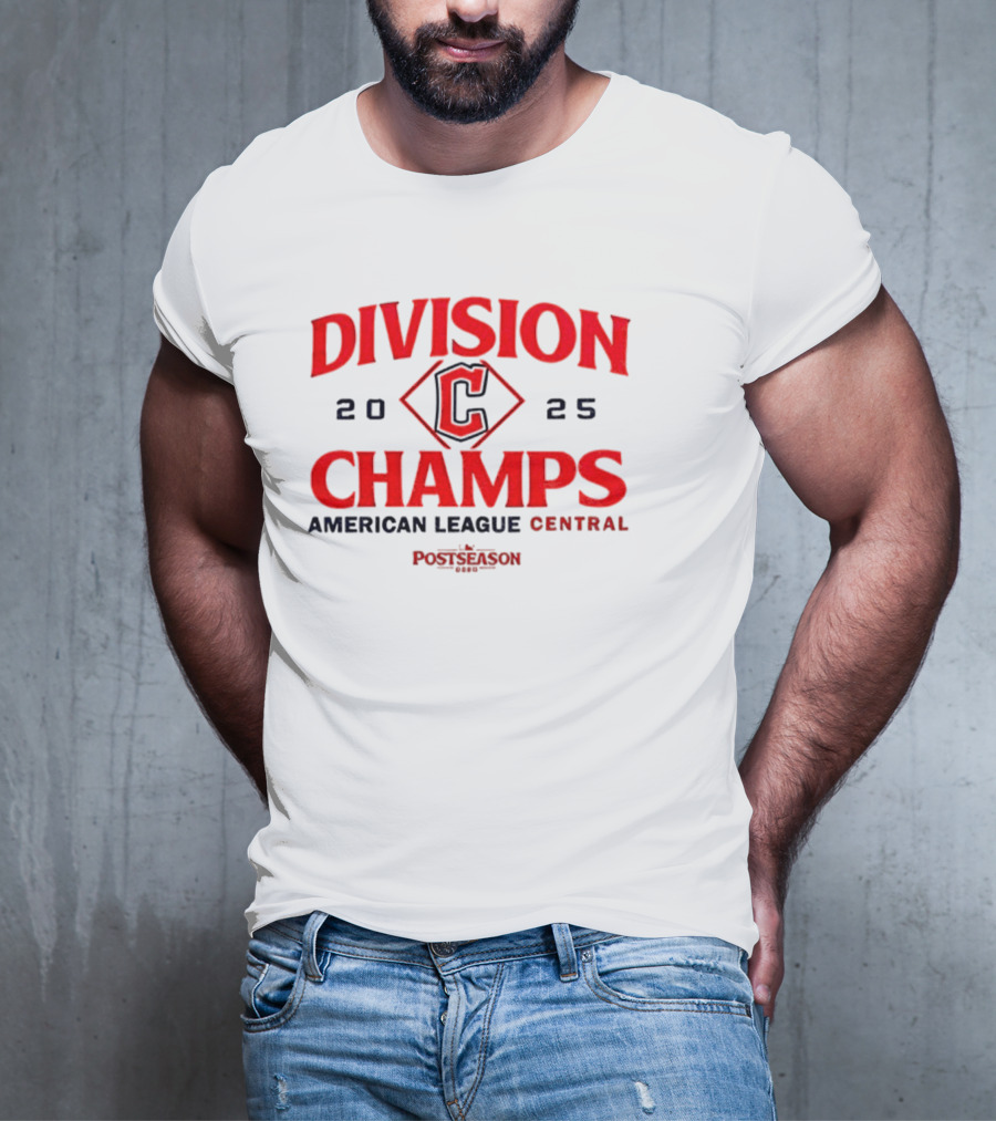 Cleveland Guardians 2025 American League Central Division Champs Postseason T-Shirt