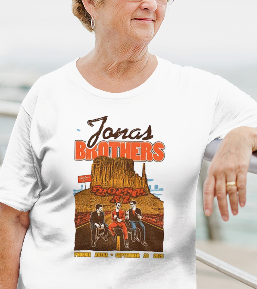 Jonas Brothers Phoenix Arena September 29 2025 Arizona Concert Cactus City Skyway T-Shirt