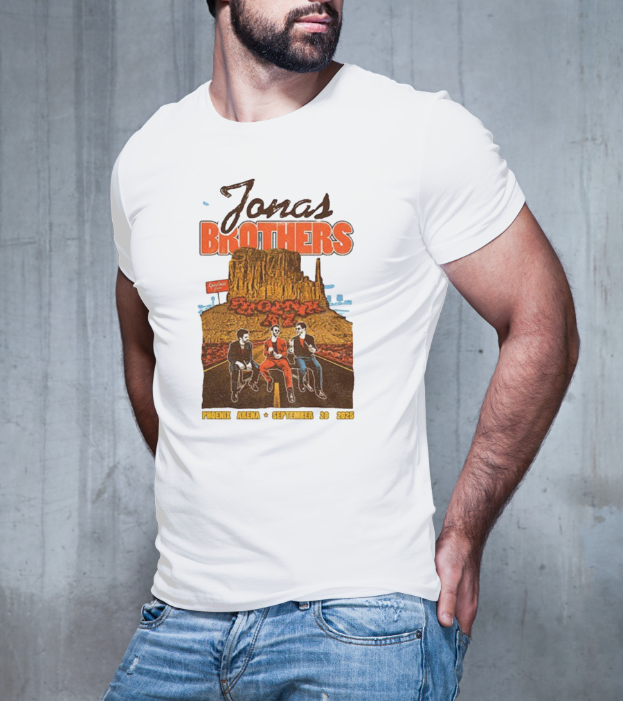 Jonas Brothers Phoenix Arena September 29 2025 Arizona Concert Cactus City Skyway T-Shirt