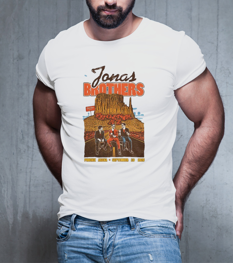 Jonas Brothers Phoenix Arena September 29 2025 Arizona Concert Cactus City Skyway T-Shirt