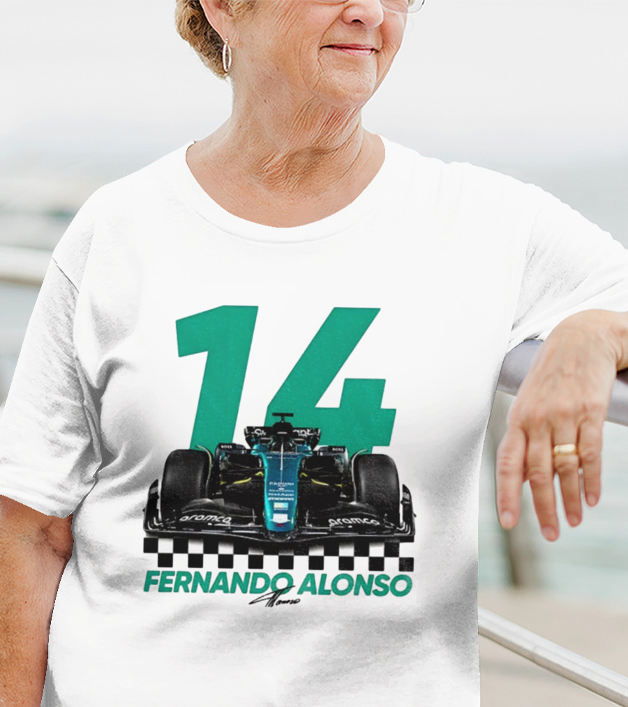 Fernando Alonso 14 F1 Racing Legend Signature Motorsport Fan T-Shirt