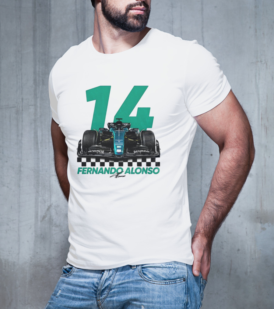 Fernando Alonso 14 F1 Racing Legend Signature Motorsport Fan T-Shirt