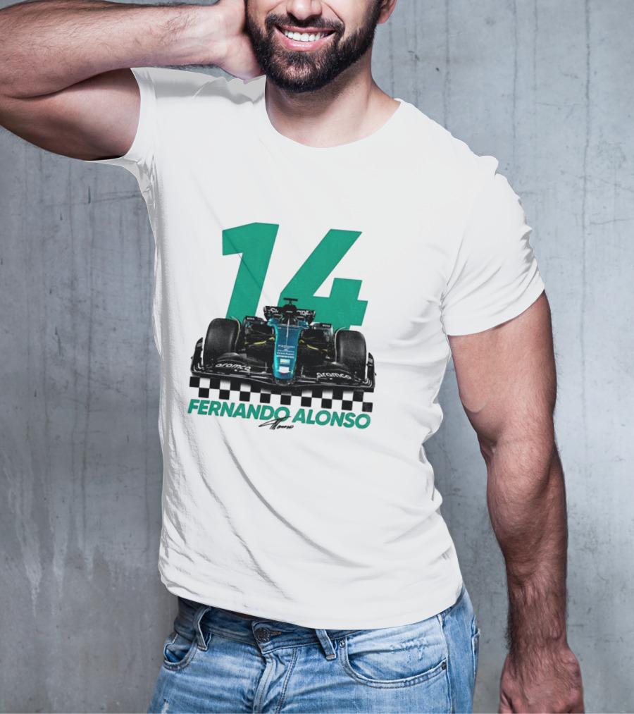 Fernando Alonso 14 F1 Racing Legend Signature Motorsport Fan T-Shirt