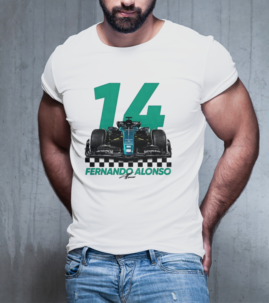 Fernando Alonso 14 F1 Racing Legend Signature Motorsport Fan T-Shirt