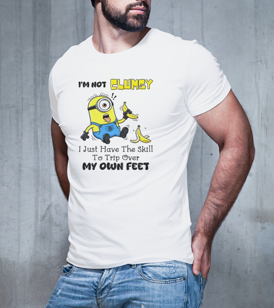 Minion Clumsy Banana Humor Trip Over My Own Feet T-Shirt