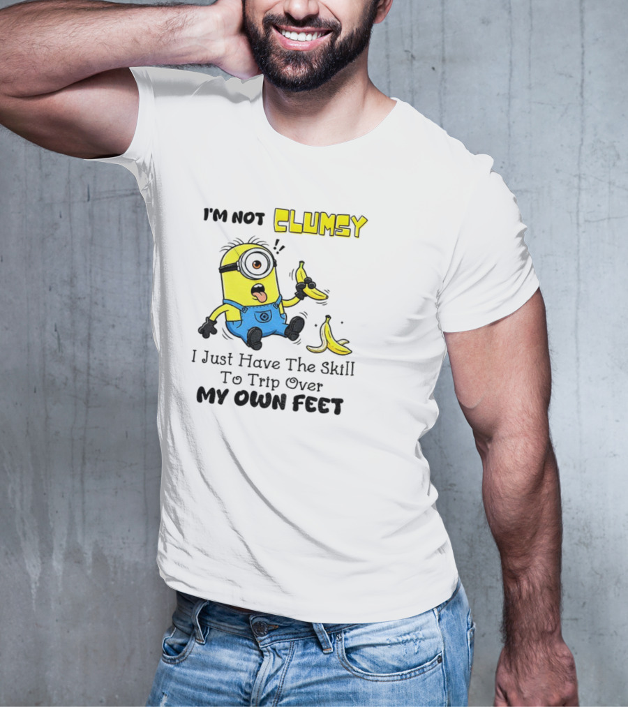 Minion Clumsy Banana Humor Trip Over My Own Feet T-Shirt