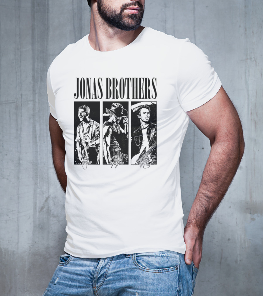 Jonas Brothers Vintage 90's Boy Band Signature Retro Style T-Shirt