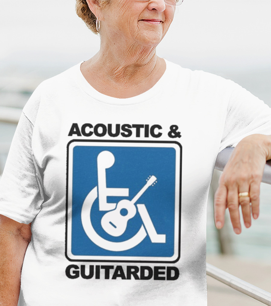 Acoustic And Guitarded Wheelchair Symbol Guitar Icon T-Shirt