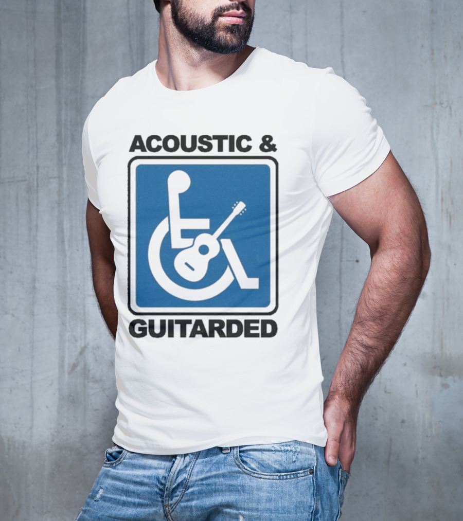 Acoustic And Guitarded Wheelchair Symbol Guitar Icon T-Shirt