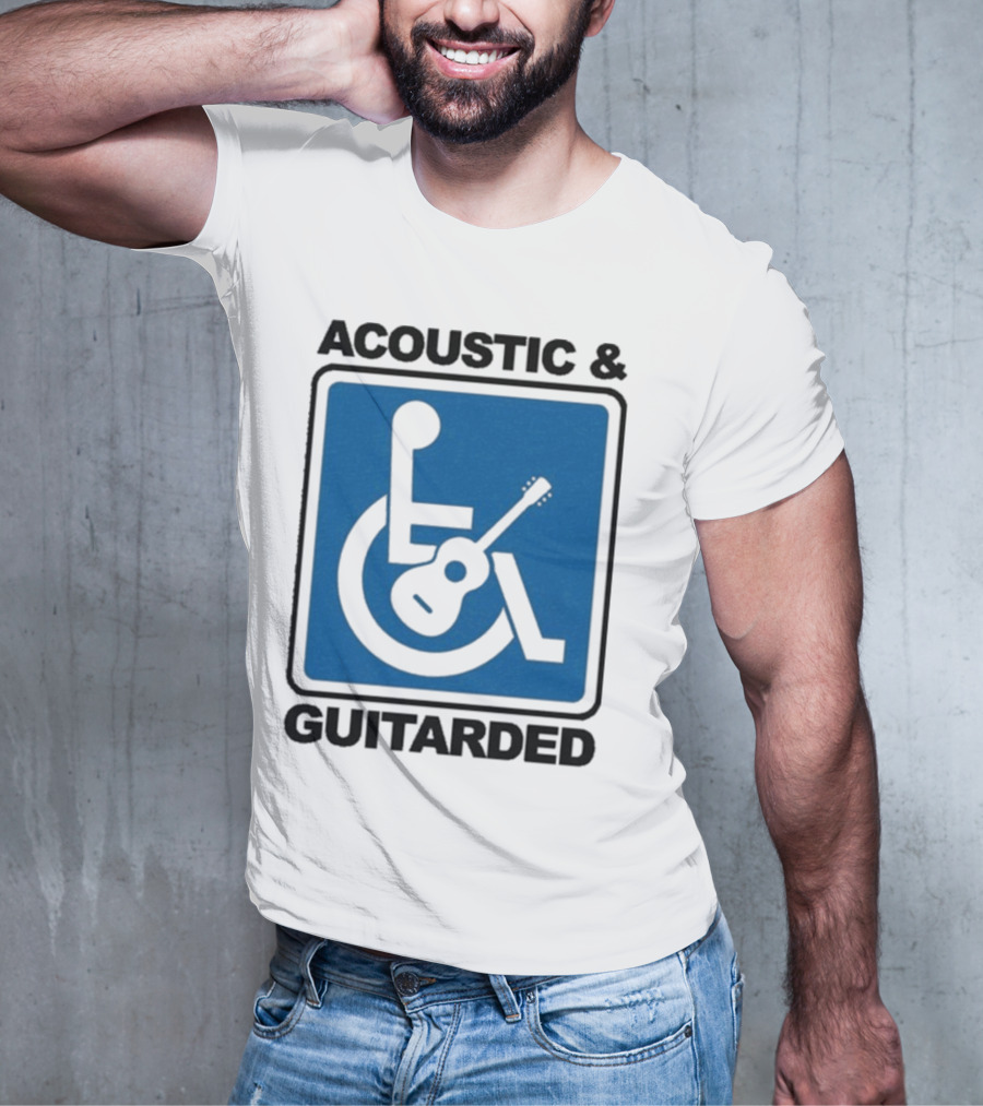 Acoustic And Guitarded Wheelchair Symbol Guitar Icon T-Shirt