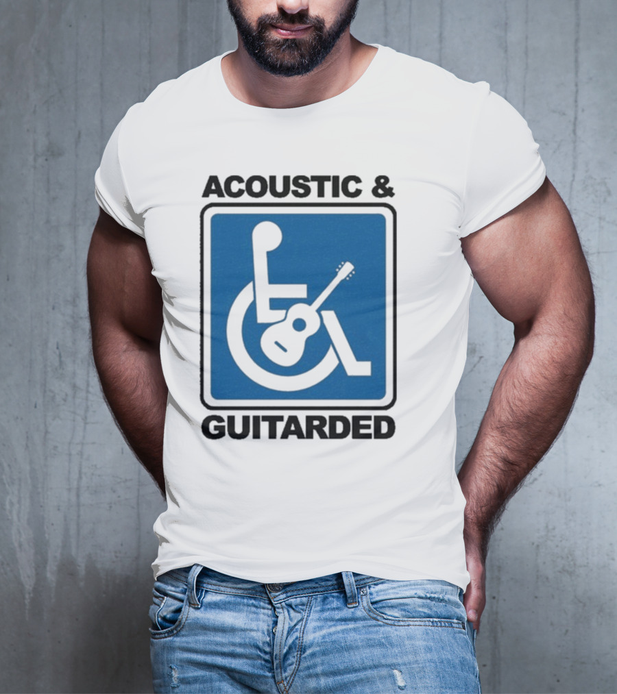 Acoustic And Guitarded Wheelchair Symbol Guitar Icon T-Shirt