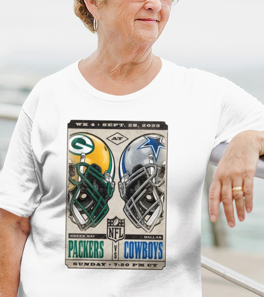 WK 4 Sept 28 2025 Green Bay Packers Vs Dallas Cowboys NFL Sunday 7:20 PM CT T-Shirt