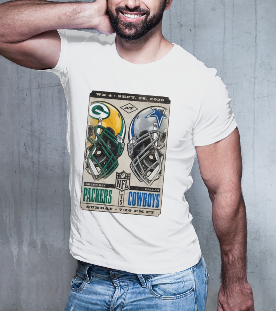 WK 4 Sept 28 2025 Green Bay Packers Vs Dallas Cowboys NFL Sunday 7:20 PM CT T-Shirt