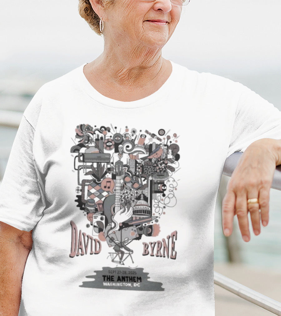 David Byrne The Anthem Event DC 2025 Sep 27 28 Retro Music Artistry T-Shirt