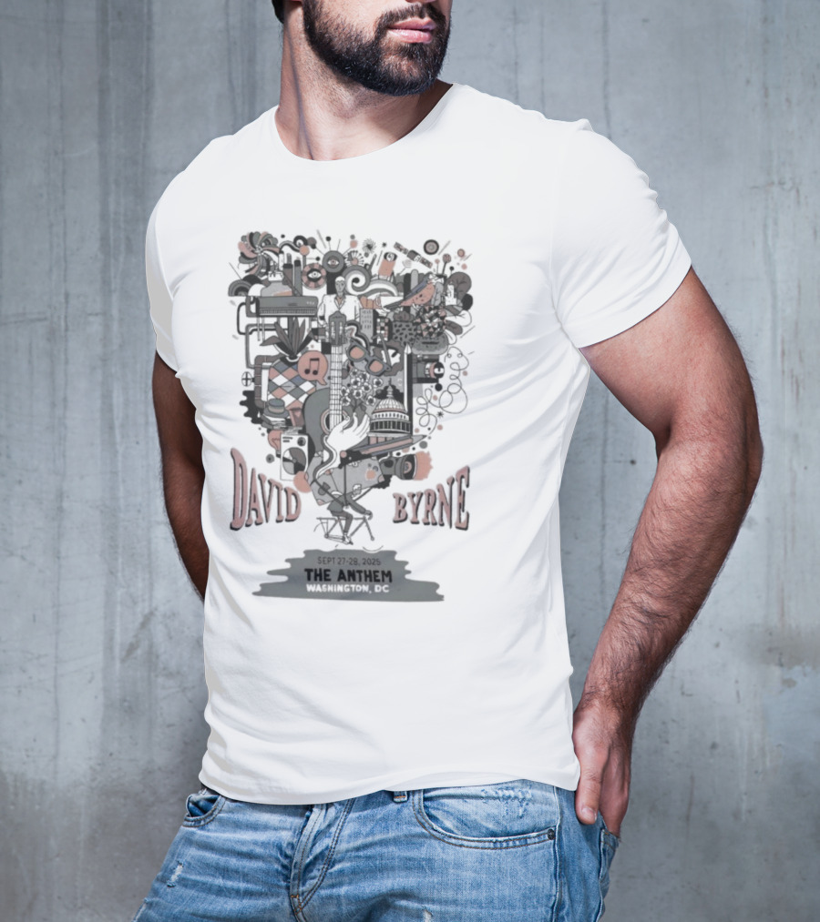 David Byrne The Anthem Event DC 2025 Sep 27 28 Retro Music Artistry T-Shirt