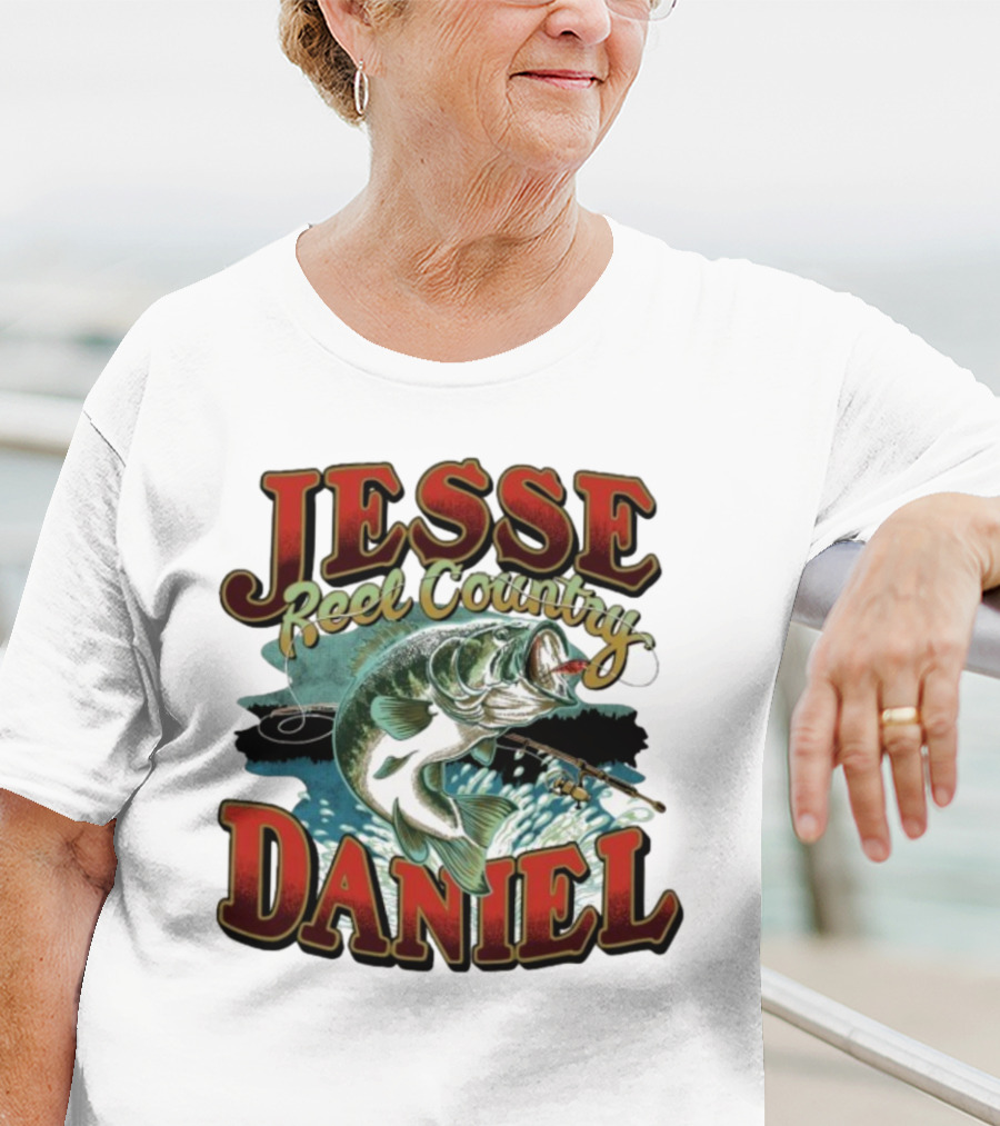 Jesse Daniel Reel Country Fishing Bass And Rod Adventure T-Shirt