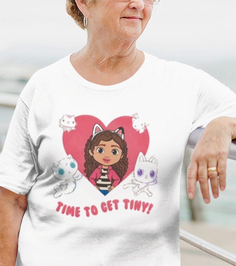 Time To Get Tiny Gabby’s Dollhouse Heart And Cats Characters T-Shirt