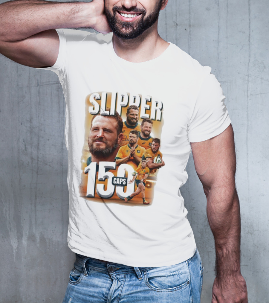 Wallaby Slipper 150 Caps Rugby Milestone Celebration T-Shirt