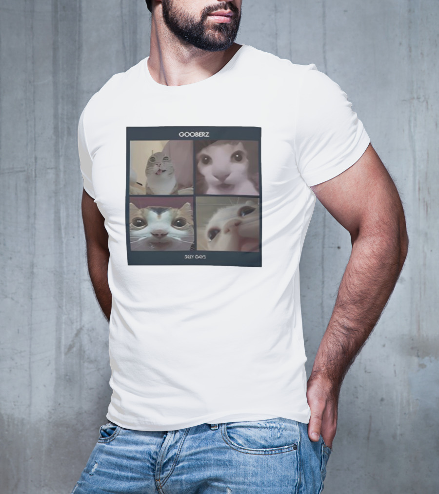 Gooberz Silly Days Funny Cat Faces Collage T-Shirt