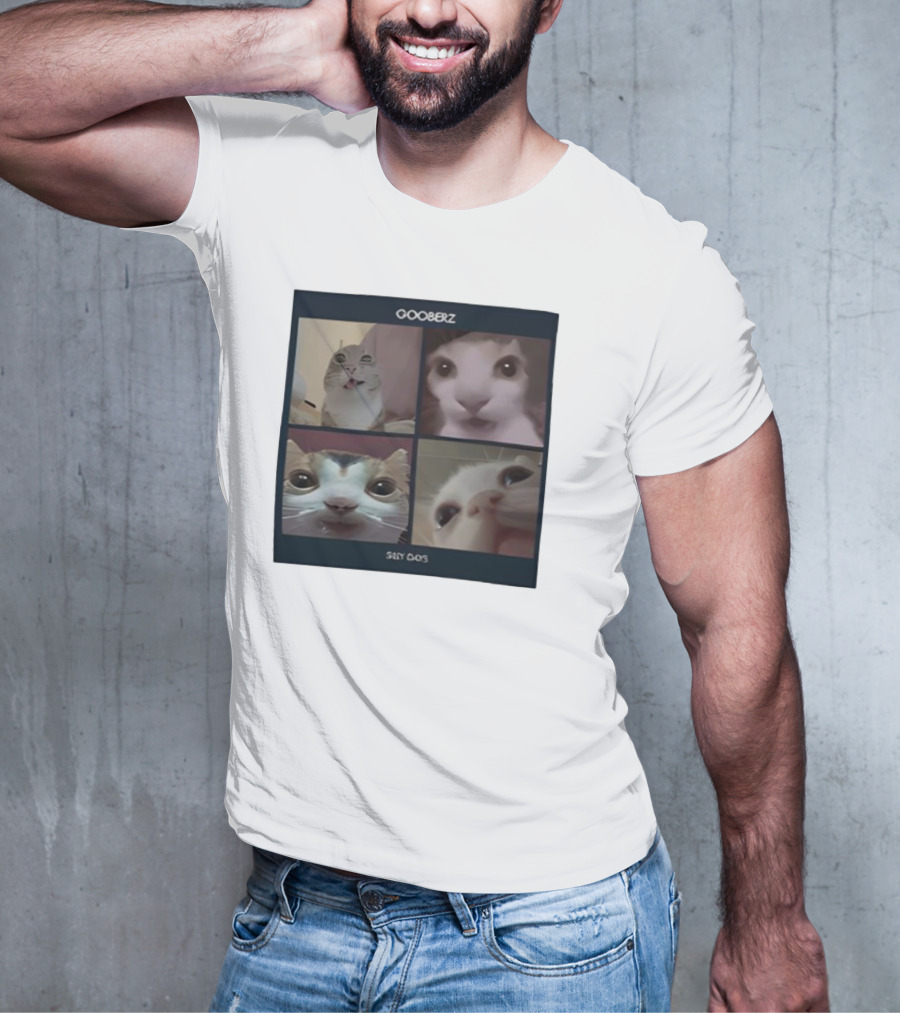 Gooberz Silly Days Funny Cat Faces Collage T-Shirt