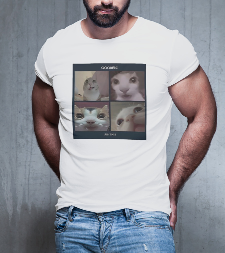 Gooberz Silly Days Funny Cat Faces Collage T-Shirt