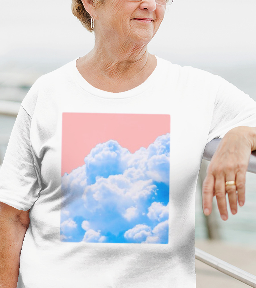 Permanent Permeation Cloudscape On Pink Sky T-Shirt