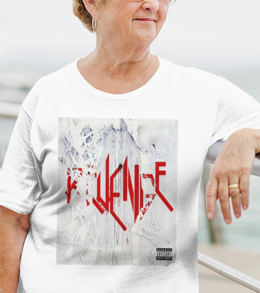 Revenge Sonny Explicit Content Distressed Ice Background T-Shirt