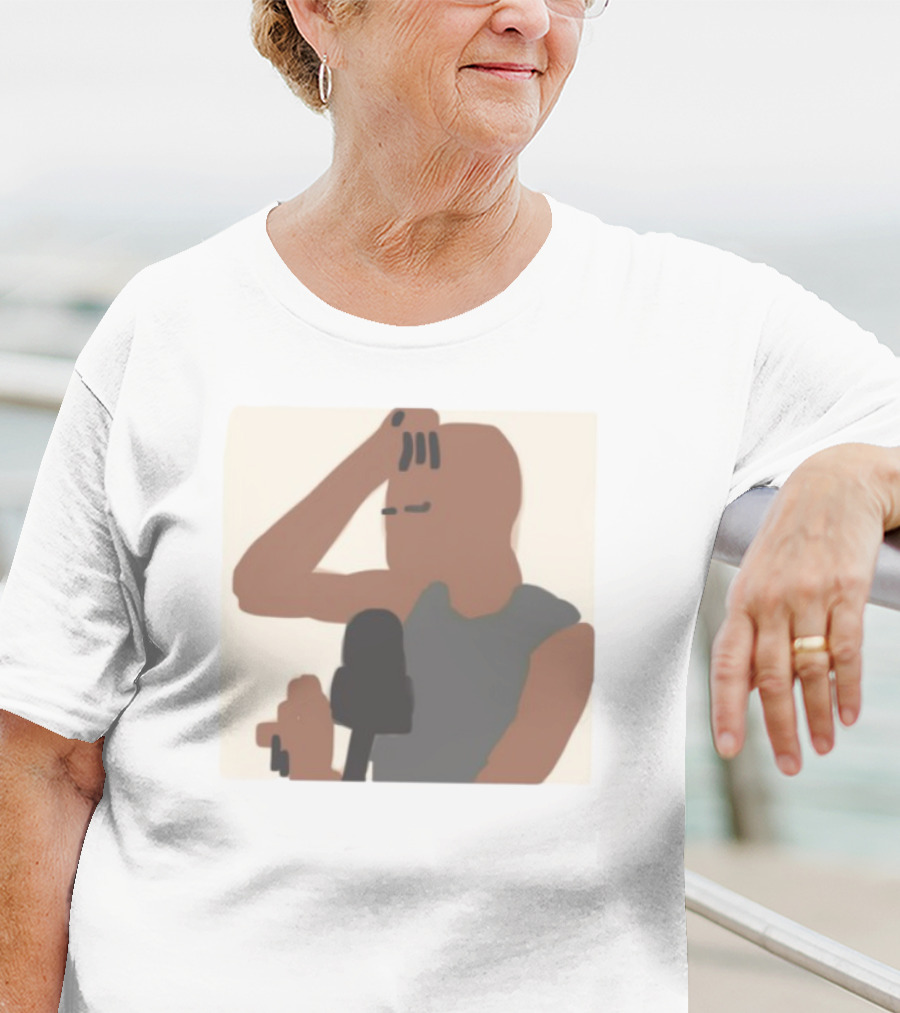 Artems Stickers The Concept Iconic Bald Figure And Microphone T-Shirt