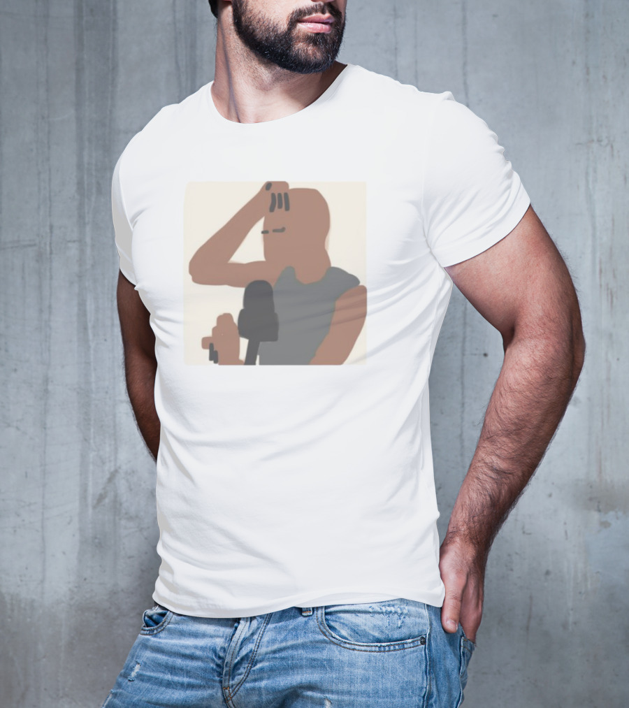 Artems Stickers The Concept Iconic Bald Figure And Microphone T-Shirt