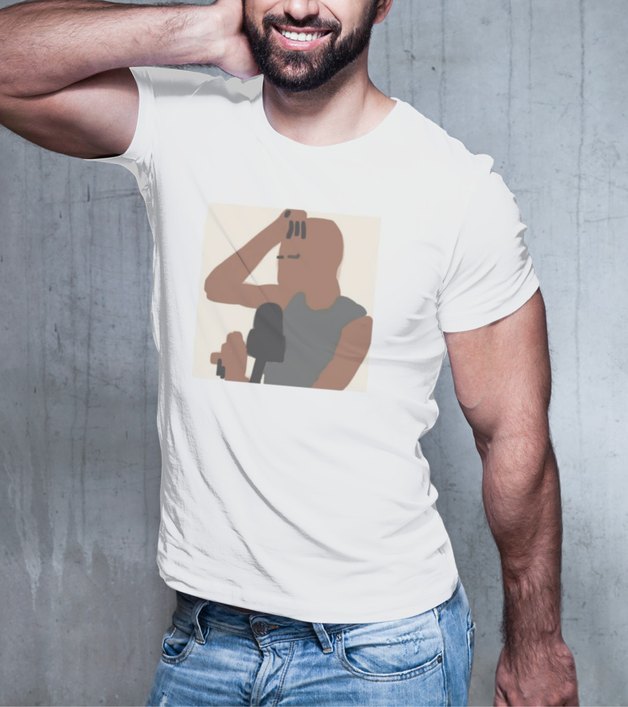 Artems Stickers The Concept Iconic Bald Figure And Microphone T-Shirt