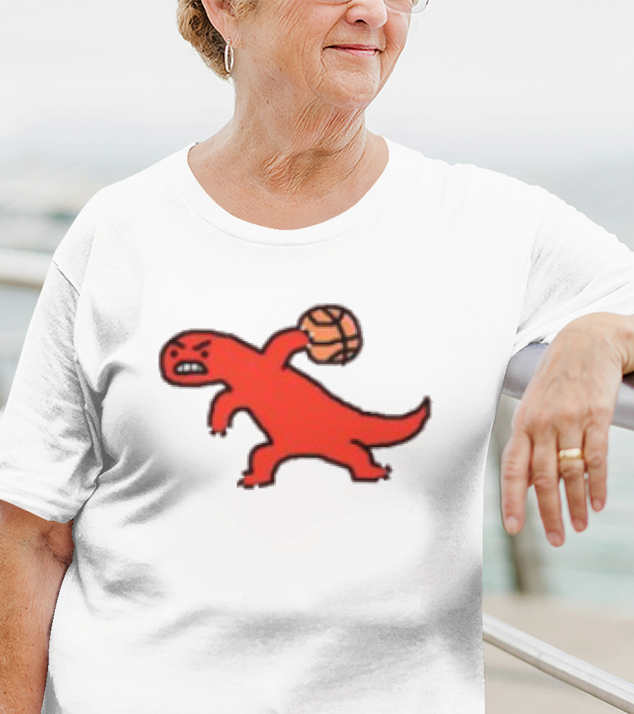 Dino Paint Luxe Red Dinosaur Basketball T-Shirt