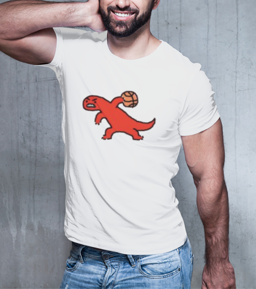 Dino Paint Luxe Red Dinosaur Basketball T-Shirt