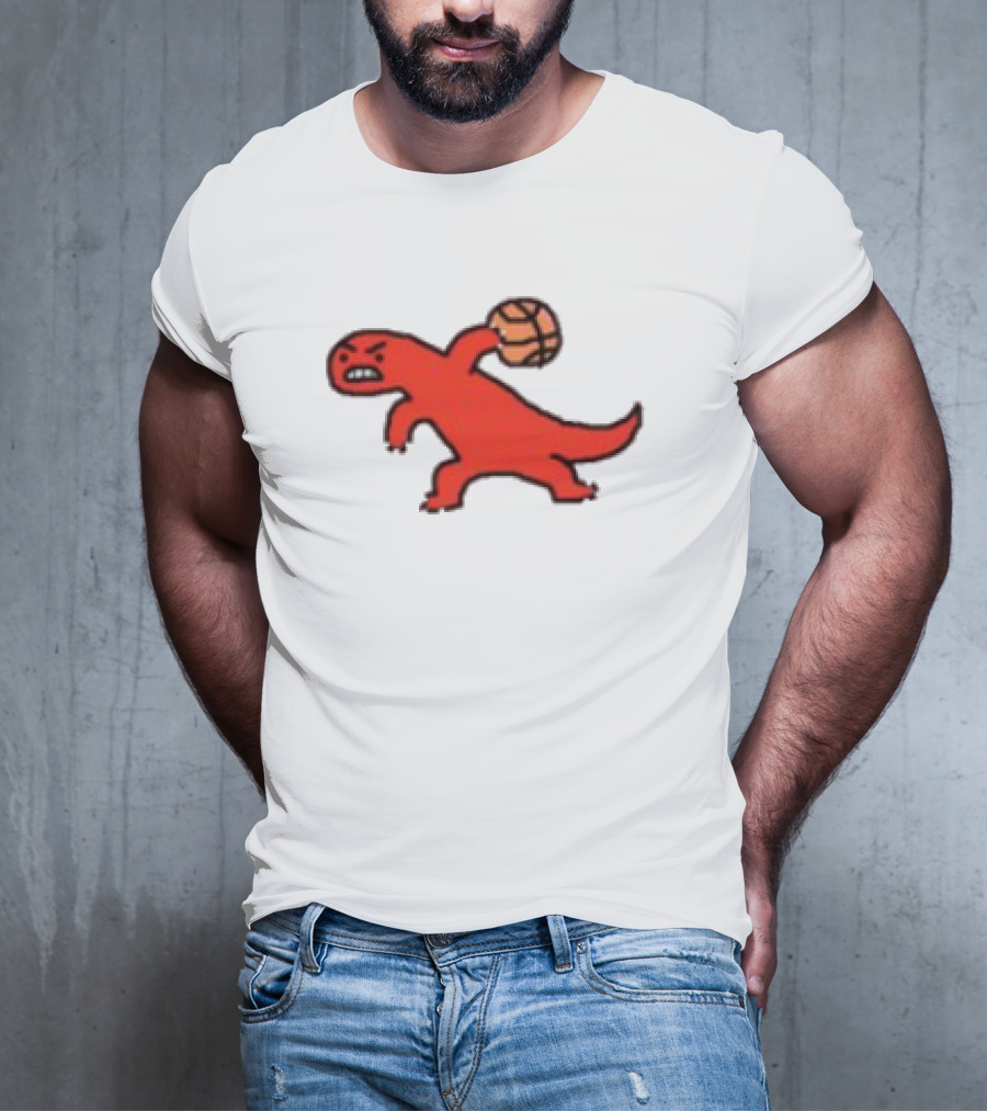 Dino Paint Luxe Red Dinosaur Basketball T-Shirt