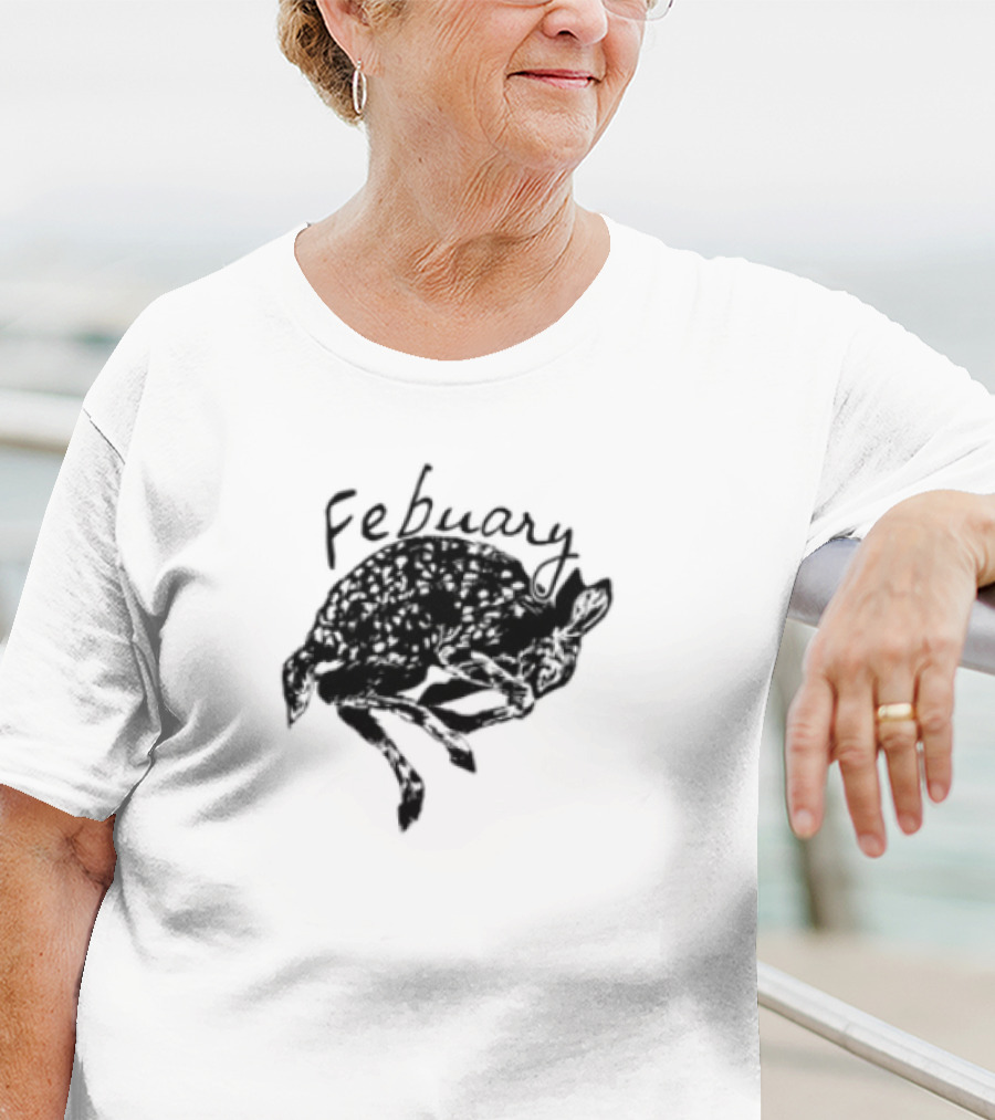 February Fawn Handwritten Style Retro Aesthetic T-Shirt