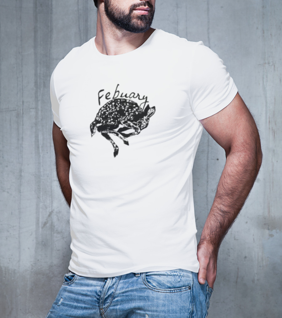 February Fawn Handwritten Style Retro Aesthetic T-Shirt