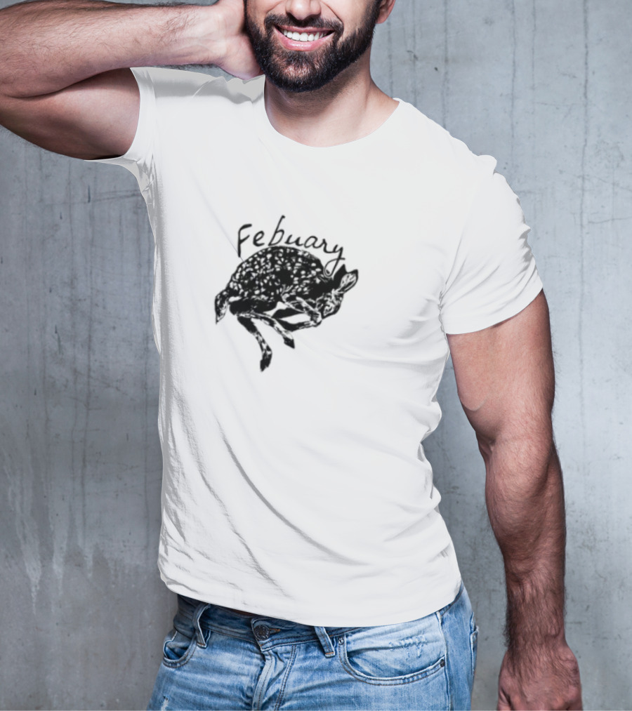 February Fawn Handwritten Style Retro Aesthetic T-Shirt