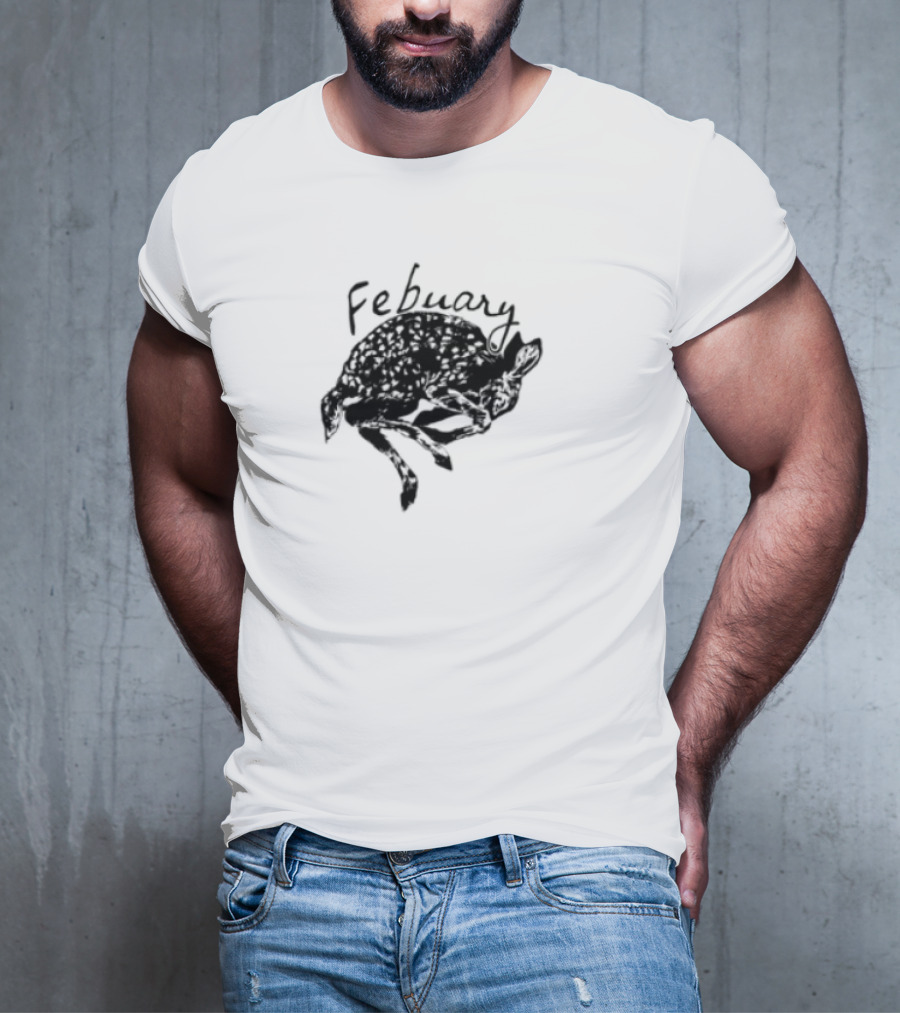 February Fawn Handwritten Style Retro Aesthetic T-Shirt