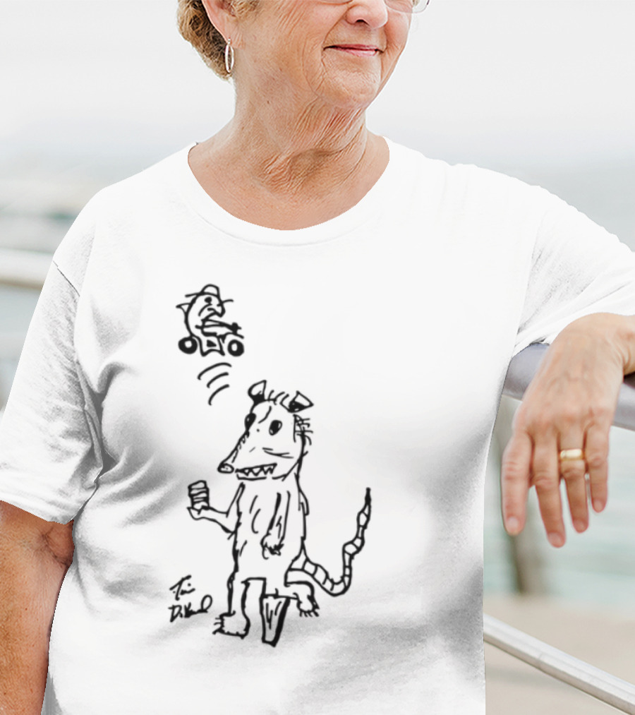 Possum Peg Leg Pirate Drawing T-Shirt