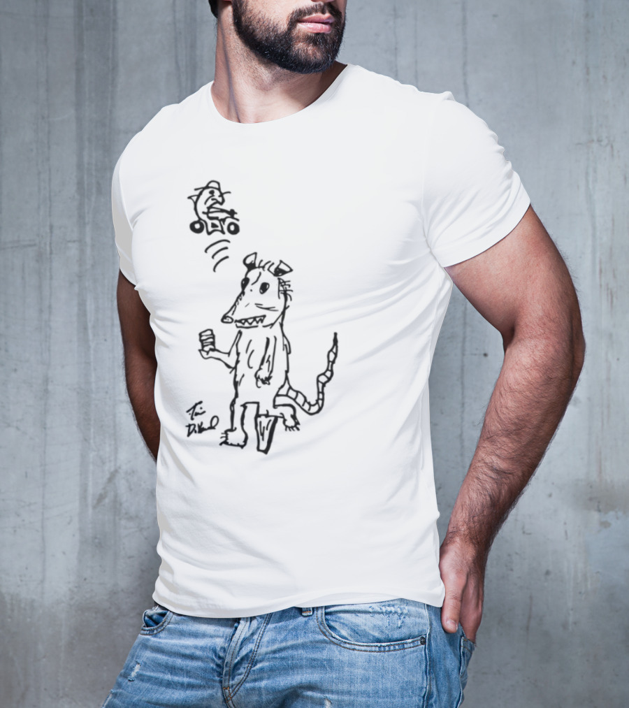 Possum Peg Leg Pirate Drawing T-Shirt