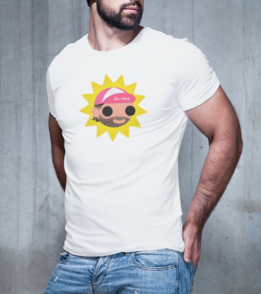 Ben Healy 2025 Pink Cap Yellow Sunburst T-Shirt