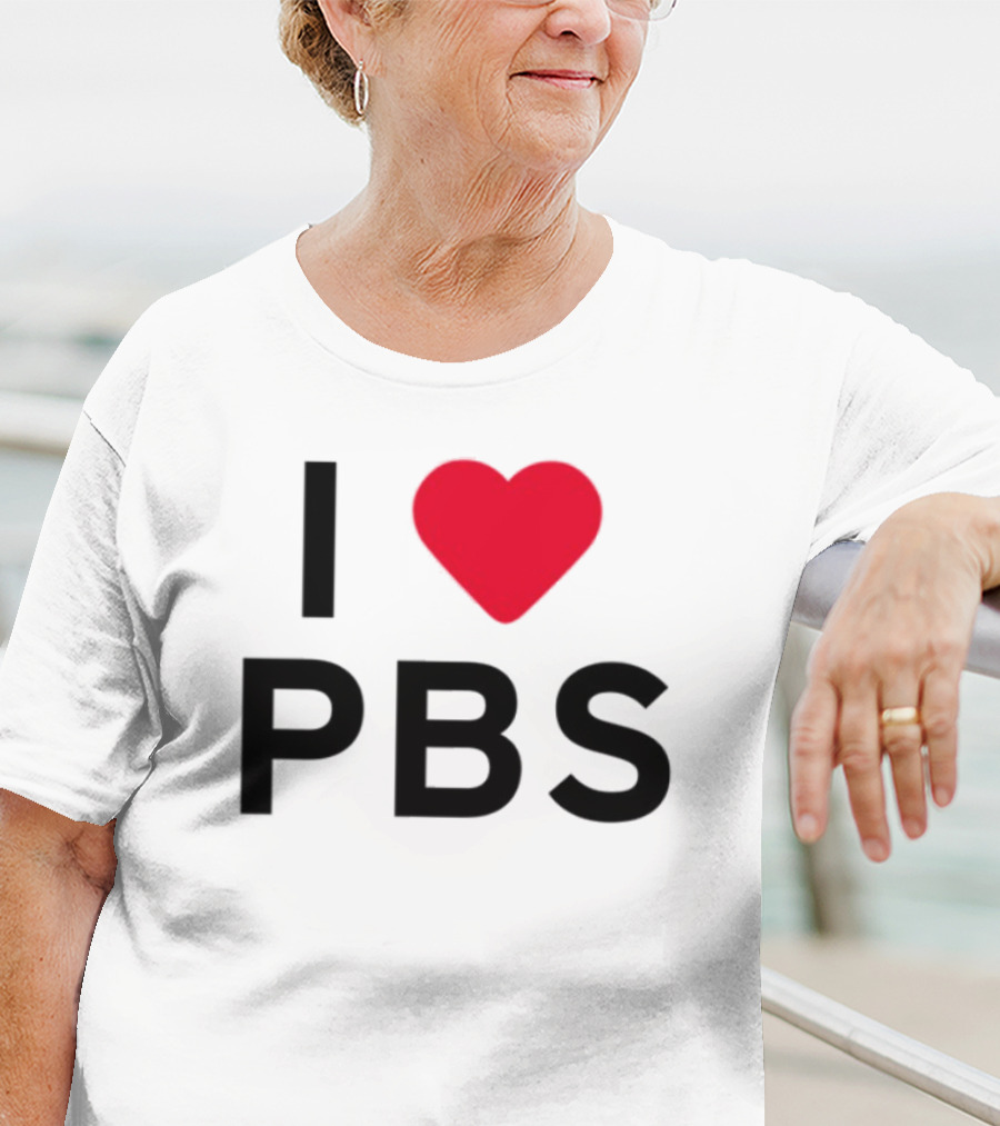 I Love PBS Classic Logo Heart Icon Fan Favorite T-Shirt