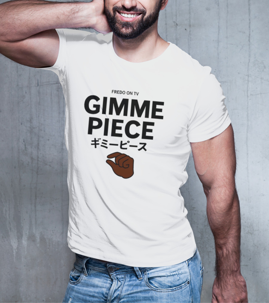 Fredo On TV Gimme Piece Hand Gesture ブラック文字 アートワーク T-Shirt
