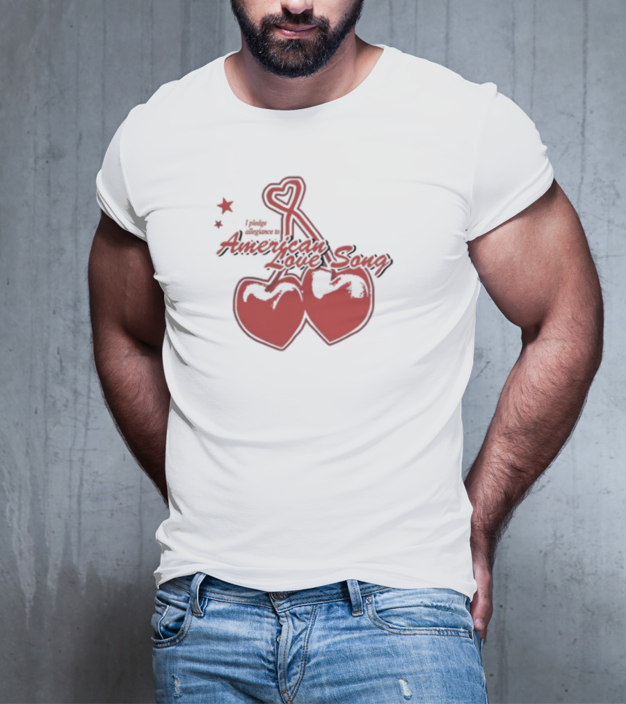 Momoboyd I Pledge Allegiance To Love Song Chrome Hearts Double Heart Stars T-Shirt