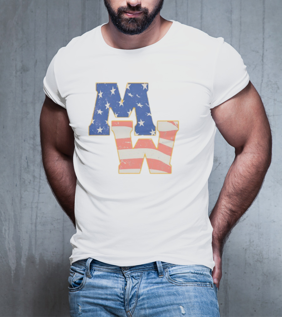 Mw Stars And Stripes American Flag Theme T-Shirt