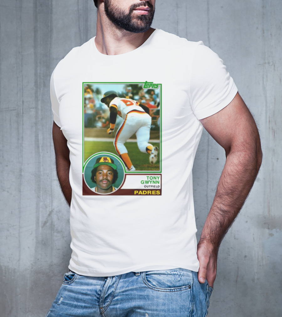 Topps Tony Gwynn Outfield Padres Baseball Card T-Shirt